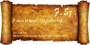 Faszinger Szigfrid névjegykártya